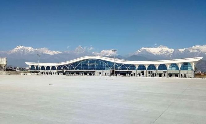 पोखरा विमानस्थलको काम ६८ प्रतिशत काम सम्पन्न, ४० मिटर डाडाँ काट्नु पर्ने