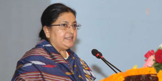 राष्ट्रपति भण्डारीद्धारा ६ सय ३३ जनालाई विभिन्न पदकले विभूषित