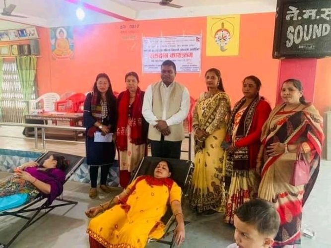 रक्तदान कार्यक्रम गरी मनाईयो १११ औं अन्तराष्ट्रिय नारी दिवस