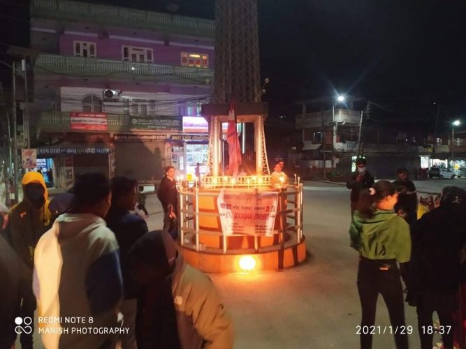 शहिदको सम्मानमा पहिलो पाइला नेपालको दिप प्रज्वलन