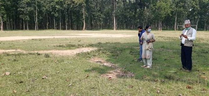 मध्यबिन्दु नगरपालीका स्तरिय खेल मैदान निर्माणका लागि सम्भाब्य ठाउको अबलोकन