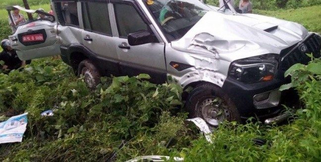 उदयपुरको कटारिमा स्कार्पीयो दुर्घटना हुदा ५ जनाको मृत्यु