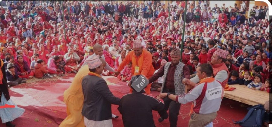 विश्व हिन्दु महासंघ नवलपुरको आयोजनामा १०८ घण्टे अखण्ड भजन किर्तन हुदै
